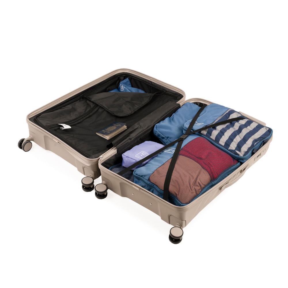 Mala de Viagem Grande 32 Kg Polipropileno 4 Rodas Rover Off White - 10