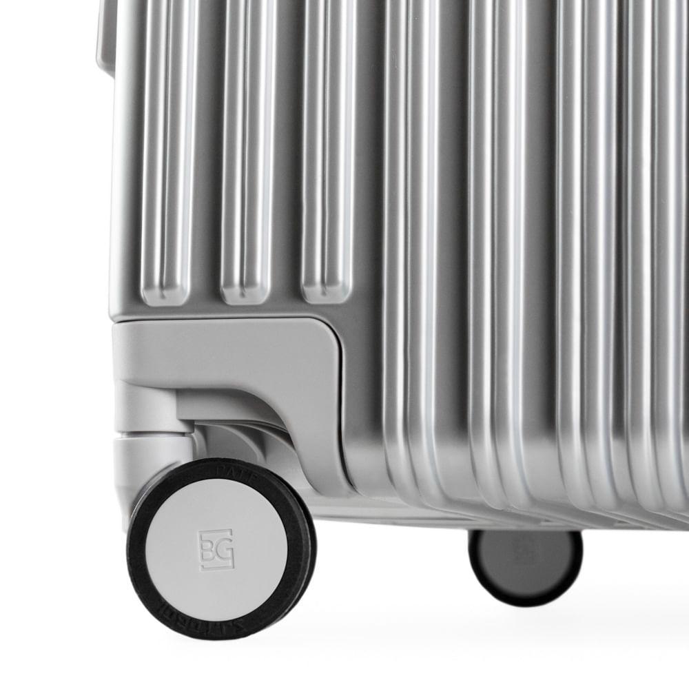 Mala de Viagem Grande Ultra Ampla Policarbonato 4 Rodas Kyoto Trunk Prata - 6