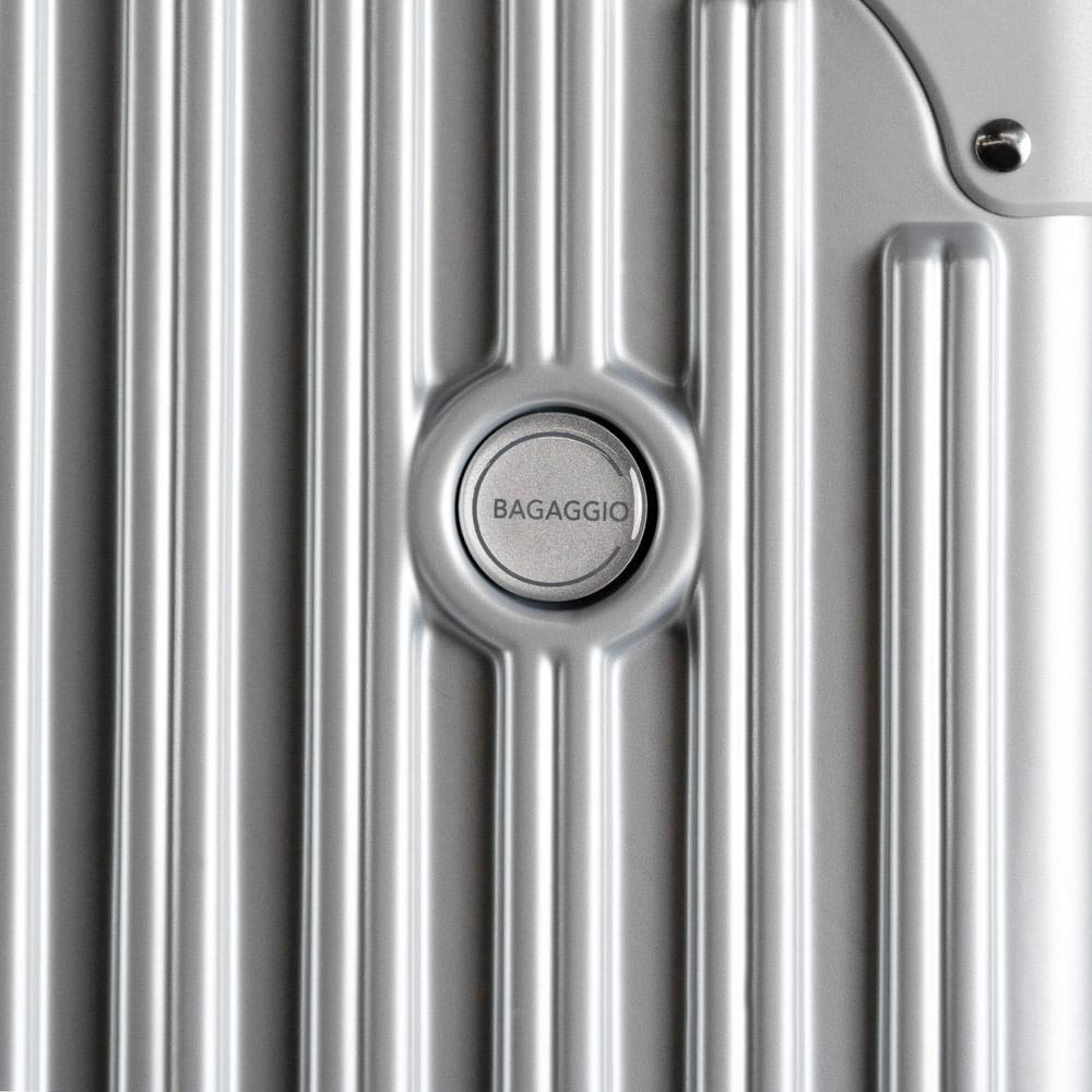 Mala de Viagem Grande Ultra Ampla Policarbonato 4 Rodas Kyoto Trunk Prata - 9