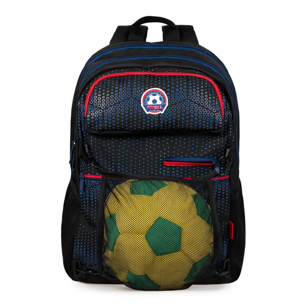 Mochila Escolar Masculina Futebol Preta - 3