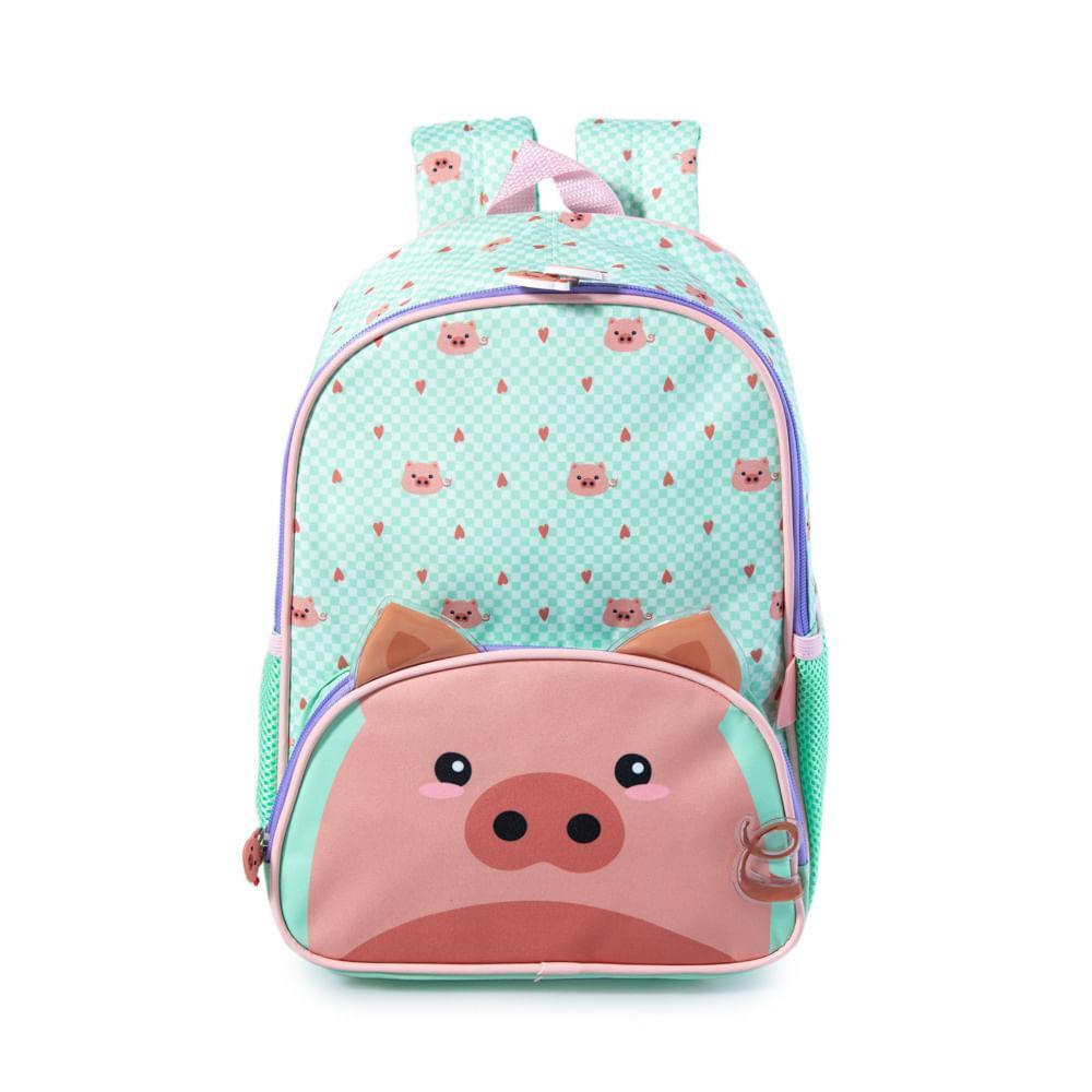 Mochila Infantil Pets Porquinho Verde Claro - 1