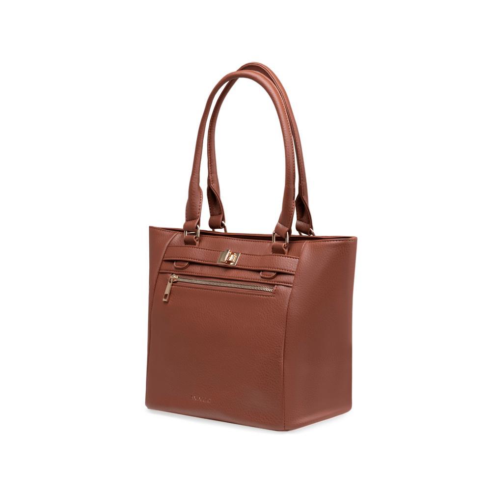 Bolsa de Ombro Feminina Tote Torniquete Marrom - 2