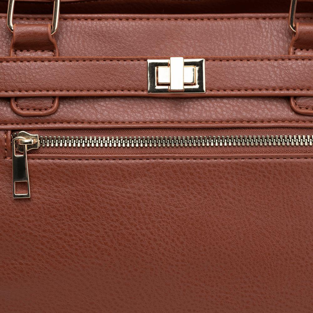 Bolsa de Ombro Feminina Tote Torniquete Marrom - 5