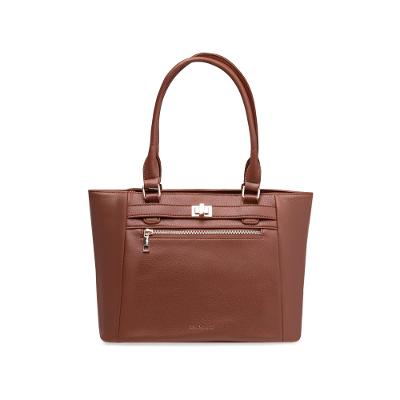 Bolsa de Ombro Feminina Tote Torniquete Marrom