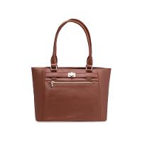 Bolsa de Ombro Feminina Tote Torniquete Marrom - 1