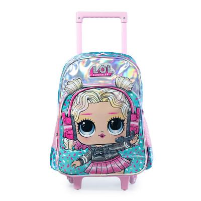 Mochila Escolar Feminina de Rodinhas LOL Premium Verde Claro
