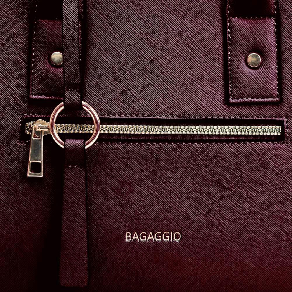 Bolsa de Mão Feminina Saffiano Vinho - 6