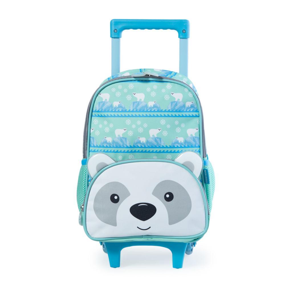 Mochila Infantil de Rodinhas Pets Urso Polar Azul - 1