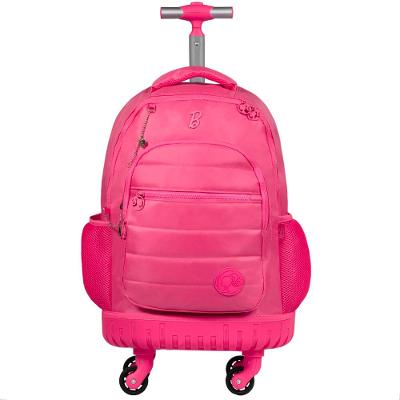 Mochila Escolar Feminina de Rodinhas Barbie Rosa