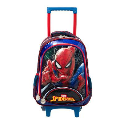 Mochila Escolar Masculina Rodinhas Homem Aranha Premium Azul