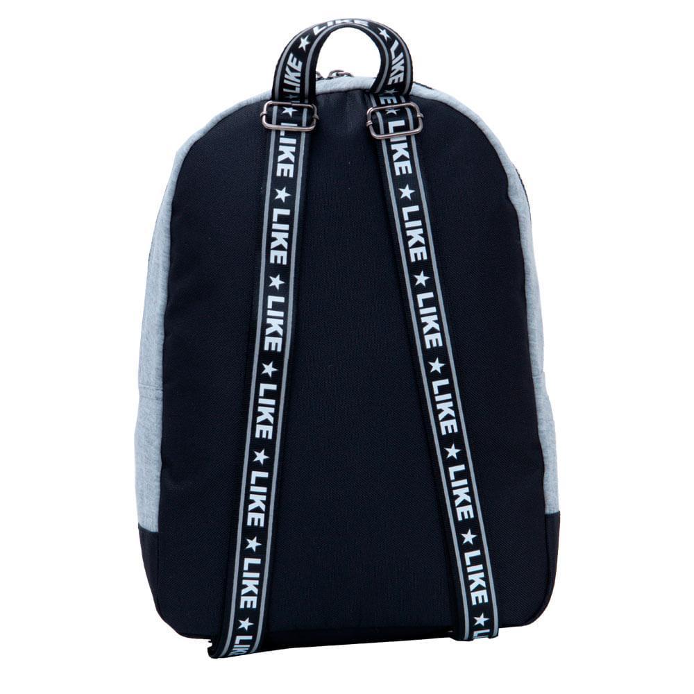 Mochila Infantil Feminina Moletom Like  Cinza - 3
