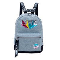 Mochila Infantil Feminina Moletom Like  Cinza - 1