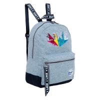 Mochila Infantil Feminina Moletom Like  Cinza - 2