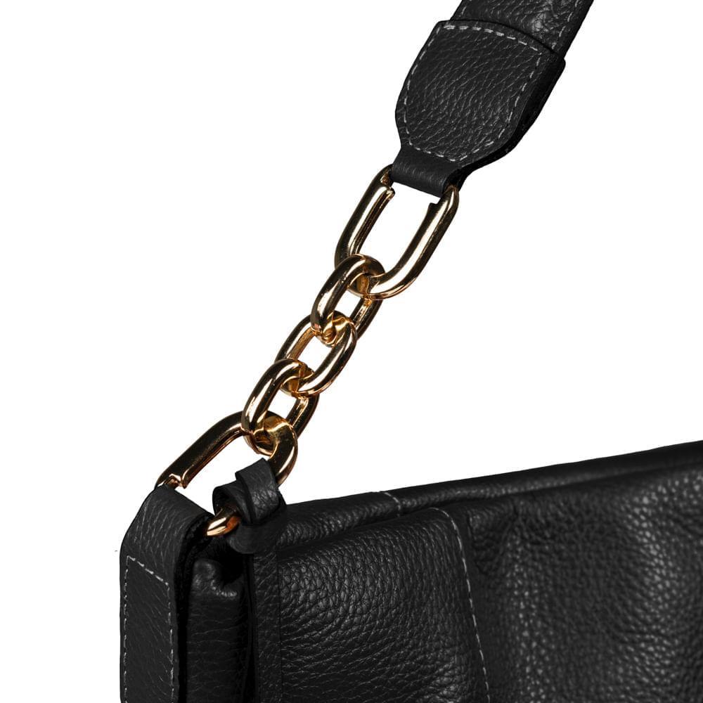 Bolsa Ombro Feminina Couro Hobo Charm Premium Floater Preta - 6