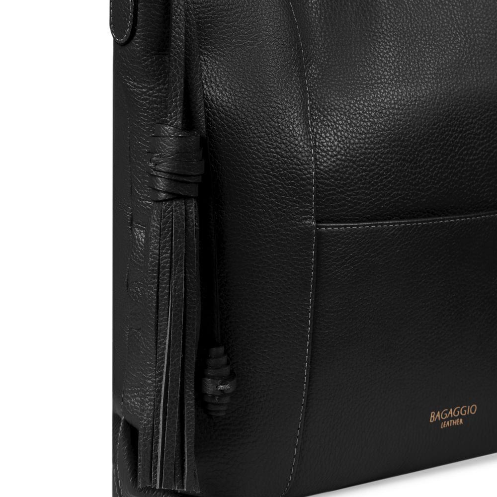 Bolsa Ombro Feminina Couro Hobo Charm Premium Floater Preta - 7