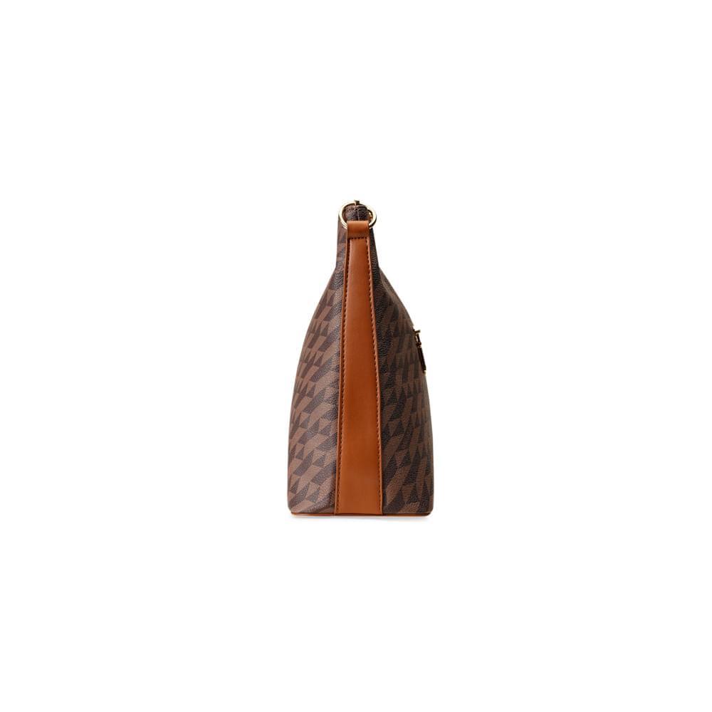 Bolsa Transversal Feminina Média Hobo Monograma BG Marrom - 5