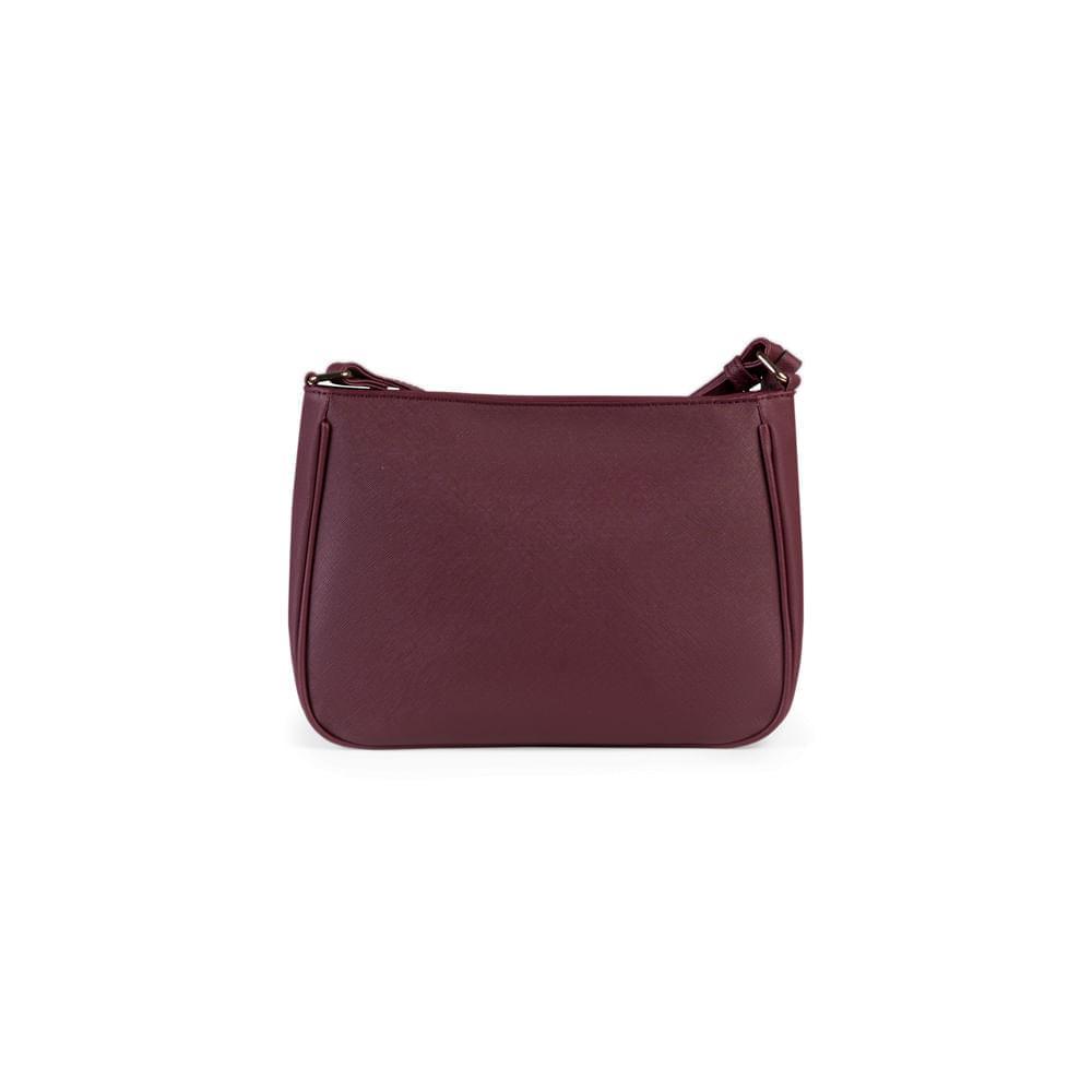 Bolsa Feminina Transversal Saffiano Vinho - 4