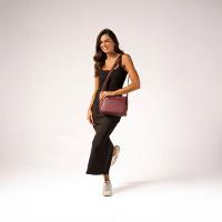 Bolsa Feminina Transversal Saffiano Vinho - 2