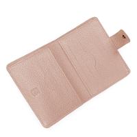 Carteira Feminina Couro Basic com Fecho em Botão Lingueta Bege