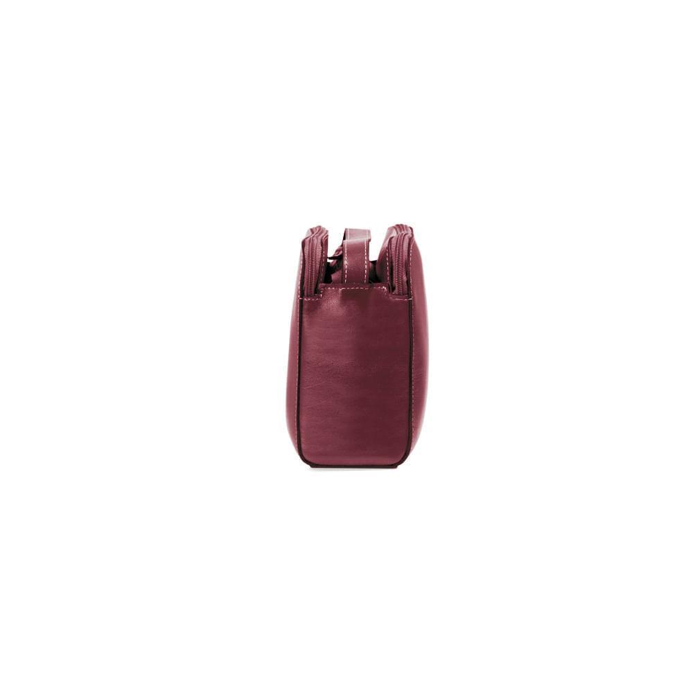 Bolsa Feminina Transversal Média Premium Couro Soft Vinho - 5