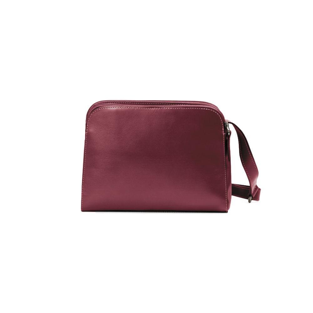 Bolsa Feminina Transversal Média Premium Couro Soft Vinho - 6
