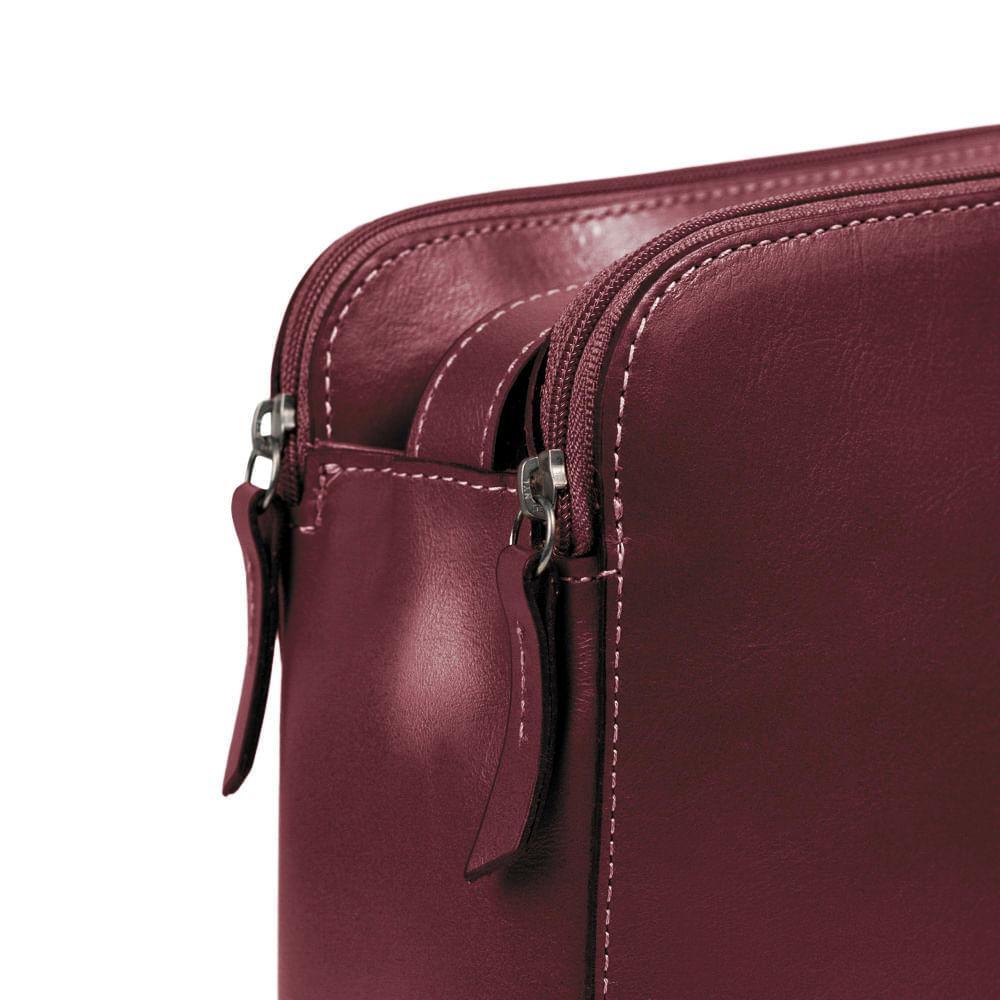 Bolsa Feminina Transversal Média Premium Couro Soft Vinho - 9