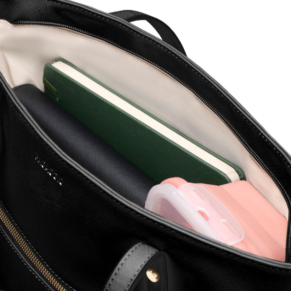 Bolsa Feminina Tote Saffiano Preta - 8