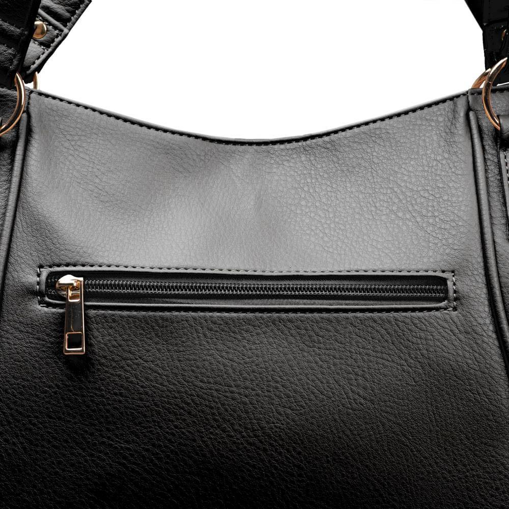 Bolsa Feminina Tote Rebite Preta - 5