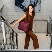 Bolsa Feminina Tote Saffiano Vinho - 5