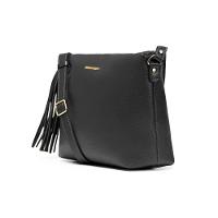 Bolsa Transversal Feminina de Couro Média Basic Preta