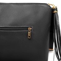 Bolsa Transversal Feminina de Couro Média Basic Preta - 8