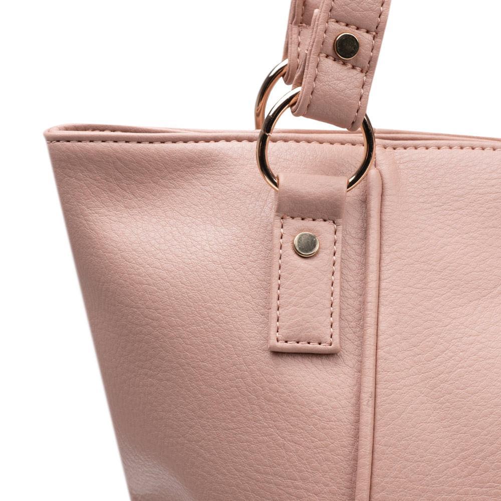 Bolsa Feminina Tote Rebite Nude - 4