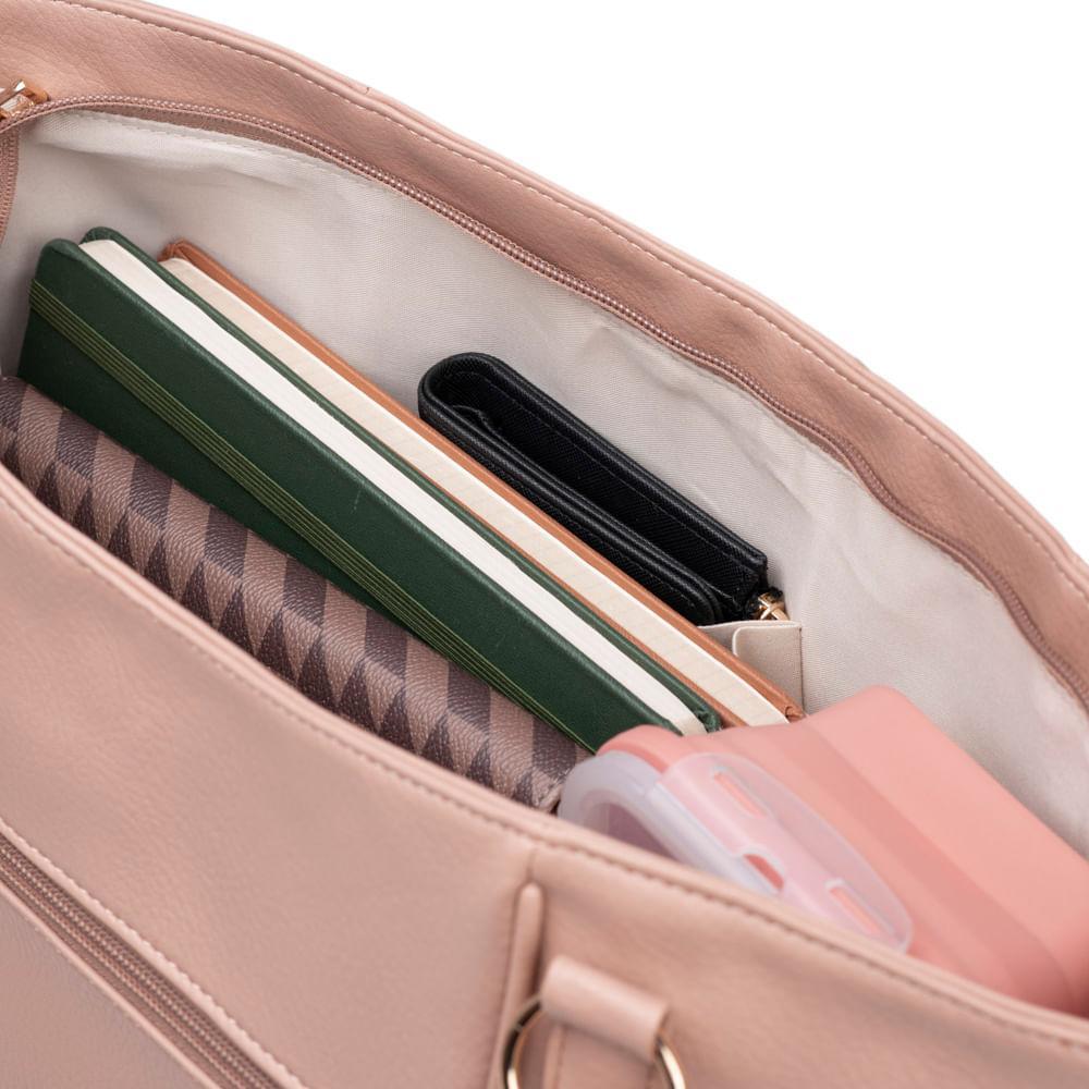 Bolsa Feminina Tote Rebite Nude - 7