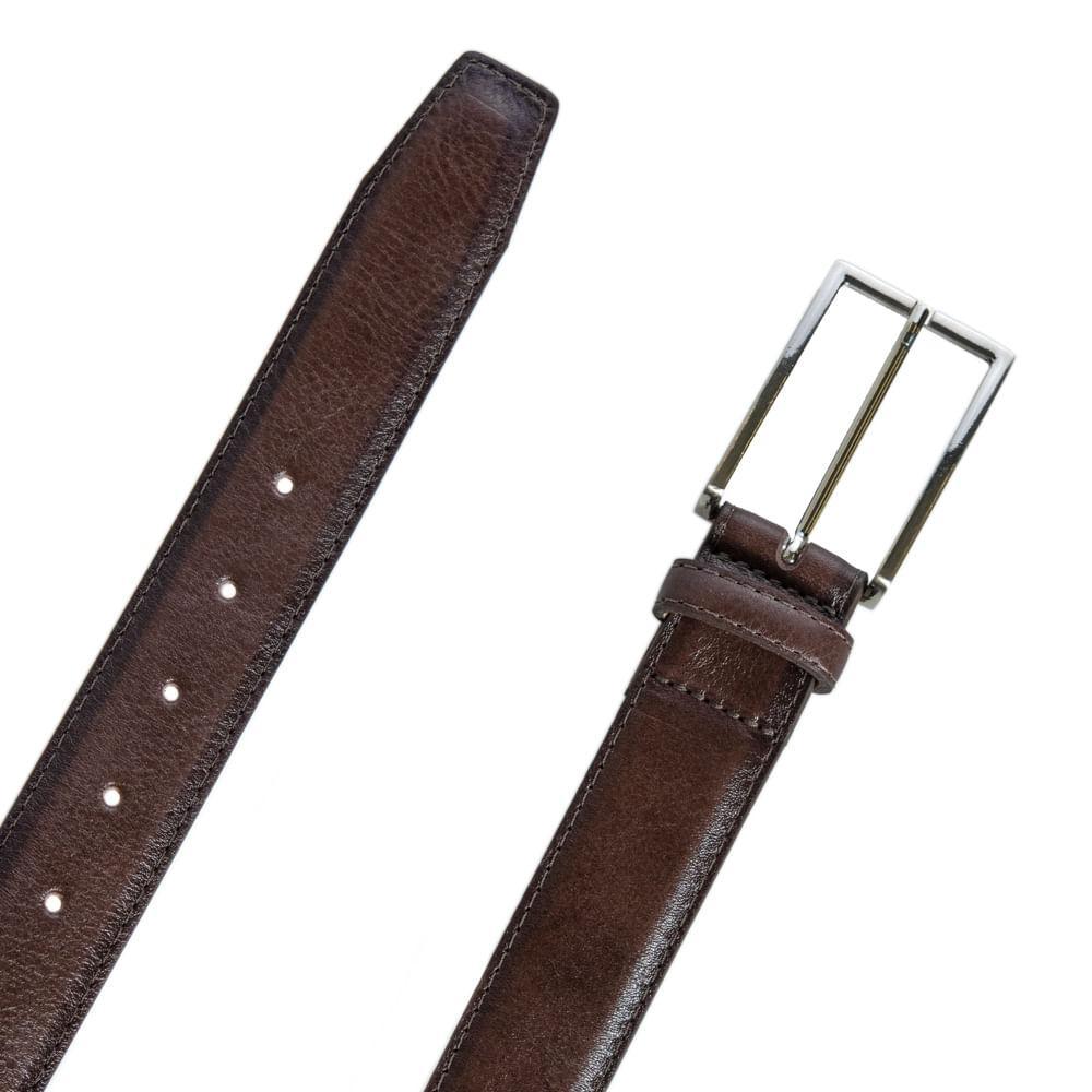 Cinto Masculino de Couro 35mm Chanfrado Cafe 95 - 2