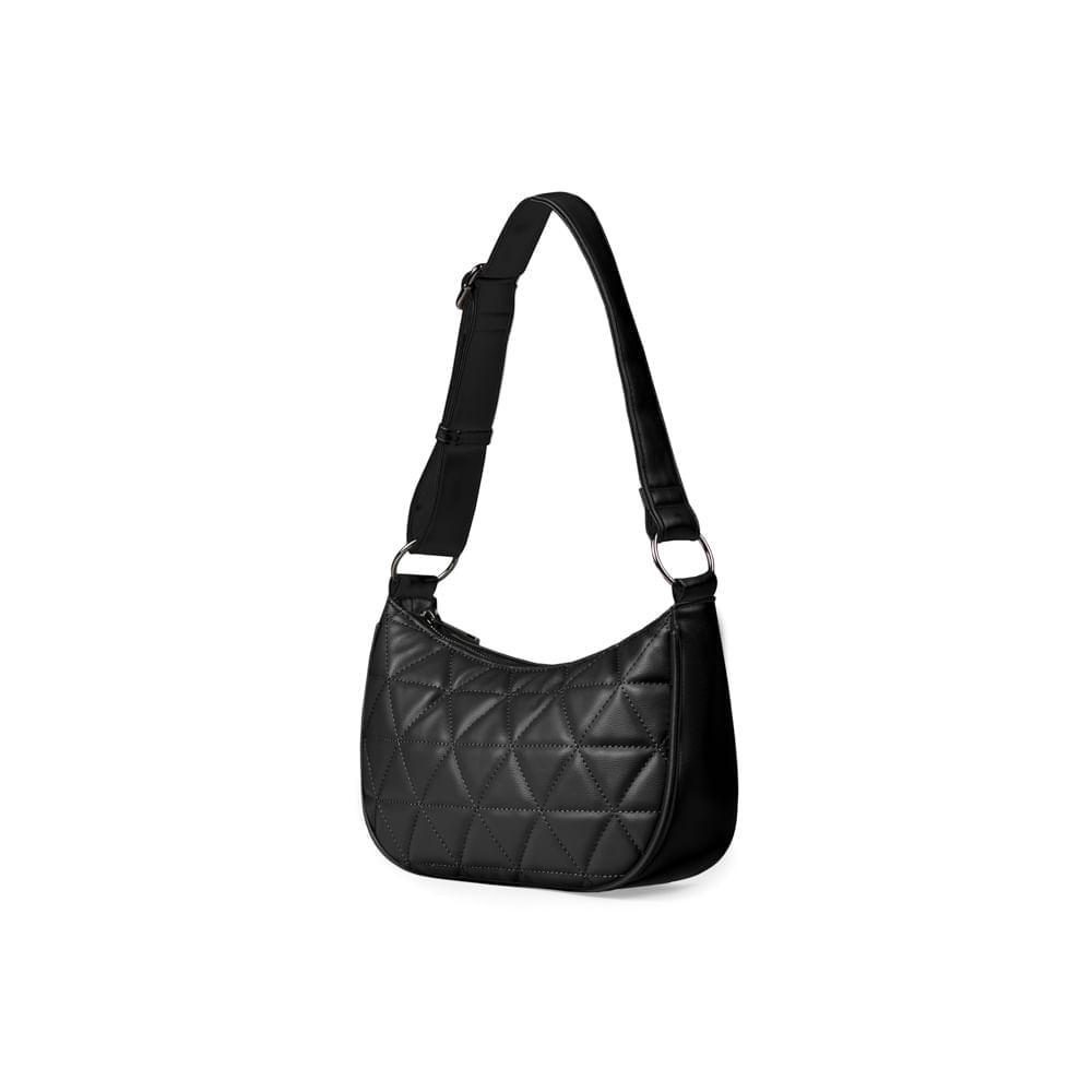 Bolsa Feminina Pequena Baguette Matelassê Preta - 4