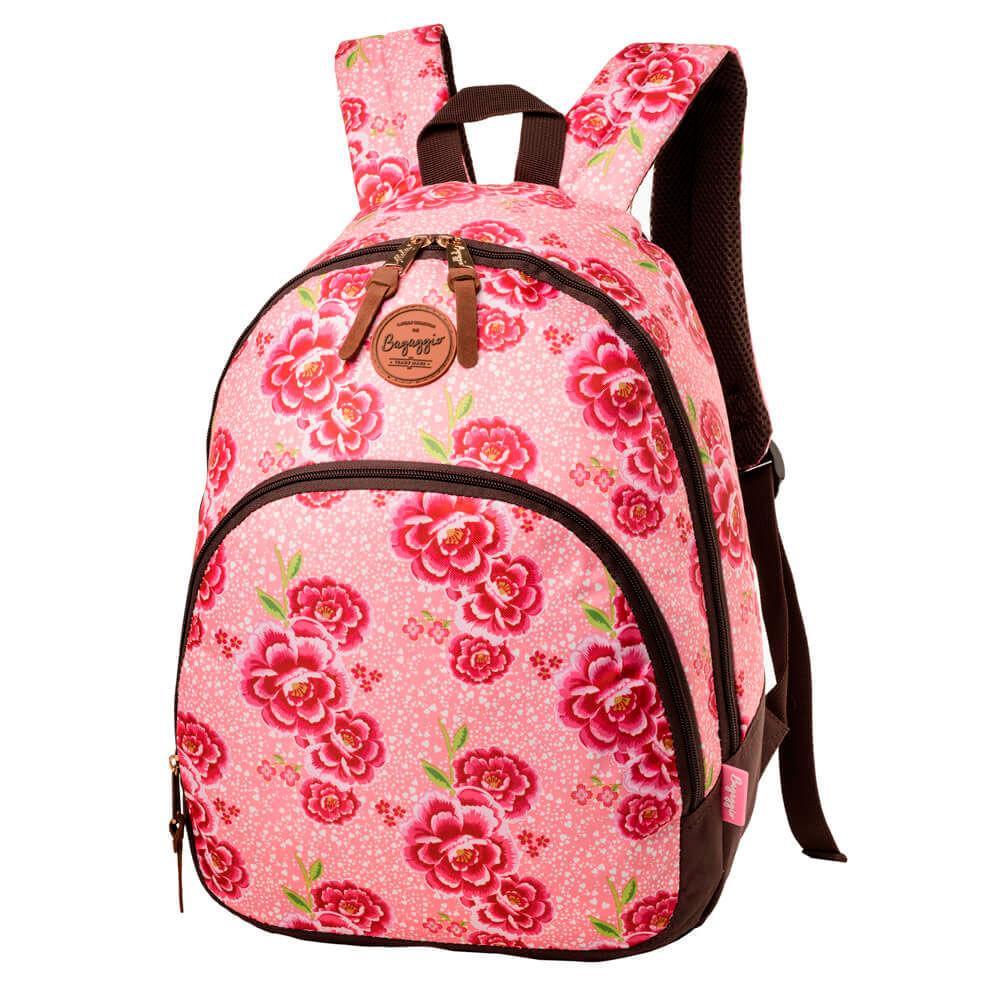 Mochila Feminina Floral Camelia Rosa - 1