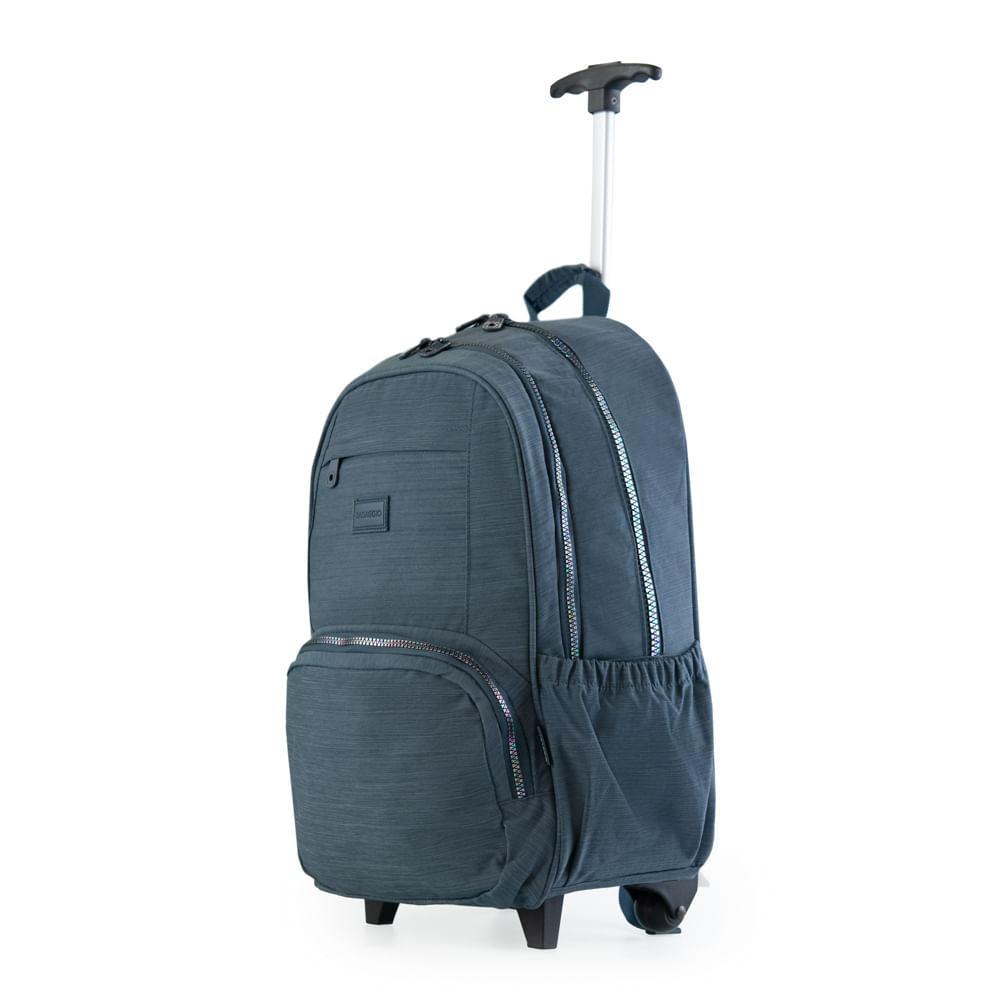 Mochila Escolar Feminina de Rodinhas Crinkle Chic Azul Escuro - 2