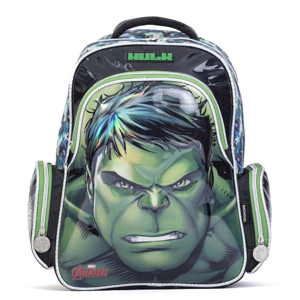 Mochila Escolar Masculina Marvel Hulk Verde - 1
