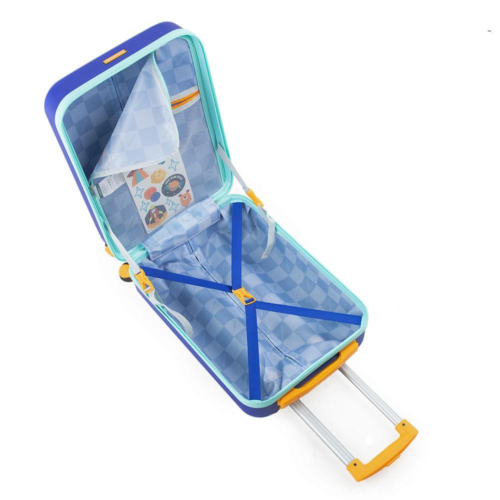 Mala De Bordo Abs 4 Rodas  Kids Azul - 9