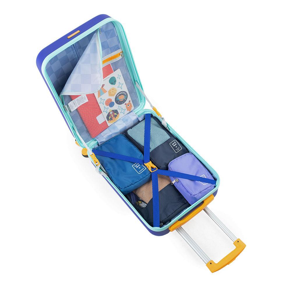 Mala De Bordo Abs 4 Rodas  Kids Azul - 10