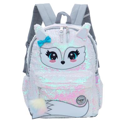 Mochila Escolar Feminina Raposa  Branca