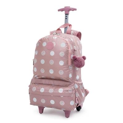 Mochila Escolar Feminina Mochila Metalizada de Rodas DIsney Minnie com Rodinha Rosé