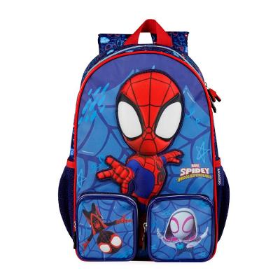 Mochila Escolar Masculina Infantil Spidey Baby 3D Azul Escuro