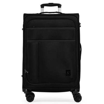 Mala Média 23kg Poliéster 4 Rodas 26" Lyon Preta