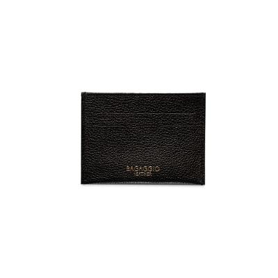 Porta Cartão Slim em Couro Pequeno Basic Preto