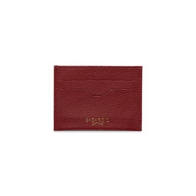 Porta Cartão Slim em Couro Pequeno Basic Vermelho