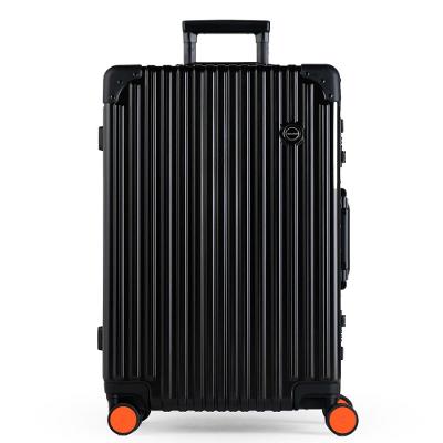 Mala Média 23 kg de Policarbonato 4 Rodas Kyoto II Preta Rodinha Laranja