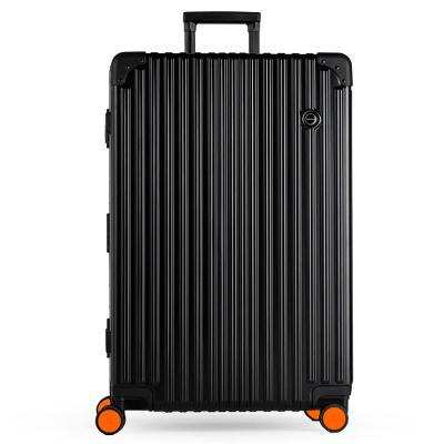 Mala Grande 32 kg de Policarbonato 4 Rodas Kyoto II Preta Rodinha Laranja