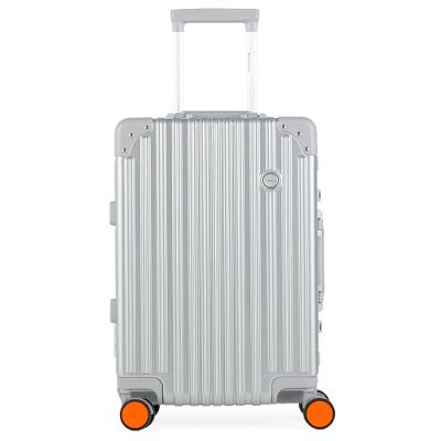 Mala de Bordo 10 Kg Policarbonato 4 Rodas Kyoto II Prata Rodinha Laranja