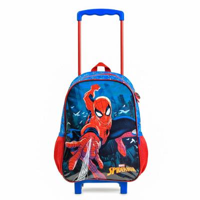 Mochila de Rodinha Infantil Masculina Homem Aranha Azul